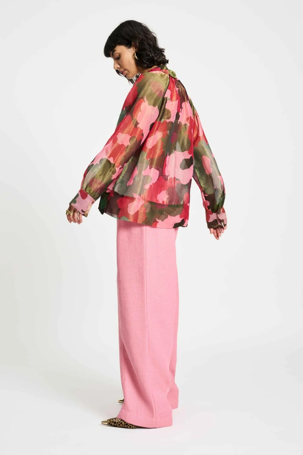 POM Abstract Flower Shimmer Blouse | LENA Library